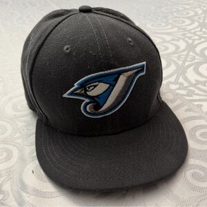 Toronto Blue Jays New Era 7 1/8 Baseball Dark Grey Cap Blue White Team Logo
